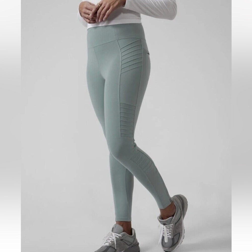 Athleta Delancey Moto Tight Leggings in Aqua